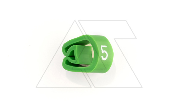 Маркер кольцевой RMS-02 59645-5, D кабеля 2,5-5mm, 1,5-4mm2, символ "5", PVC, зеленый (упак. 1000шт.)