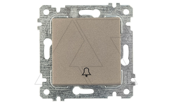 Rita - Выключатель кнопочный, символ - звонок, пруж. зажимы, антрацит