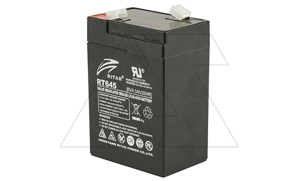 Батарея аккумуляторная Ritar RT645, F1, 6V/4.5Ah, 99(105)x70x47 HxLxW, 0.65kg, 6-8 лет