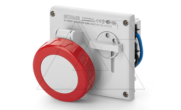 Разъем пром. силовой CEE встраиваемый, гнездо, с блокировкой, 16A, 3P+N+E 6h, 380_415VAC 50/60Hz, уст. 136x125mm, IP66/IP67, серия OMNIA