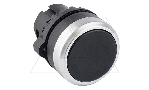 Головка кнопки плоской, черная, без фикс., IP65
