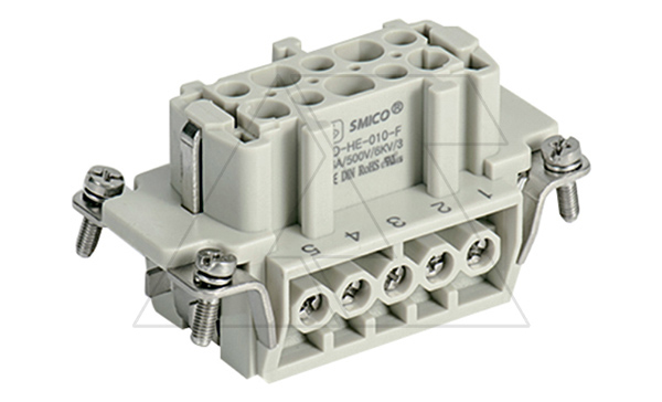 Вставка контактная, размер H10B, тип гнездо, 10P+PE, 16A, 500V, винтовой зажим