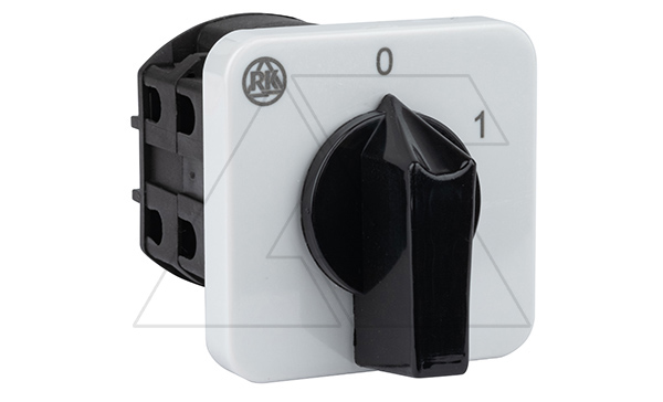 Переключатель BS 25 91 U, 2P, 25A, тип 0-1 (60°), 2NO на 1, 3.7kW(230VAC по АС-23), на дверь, фронт IP40