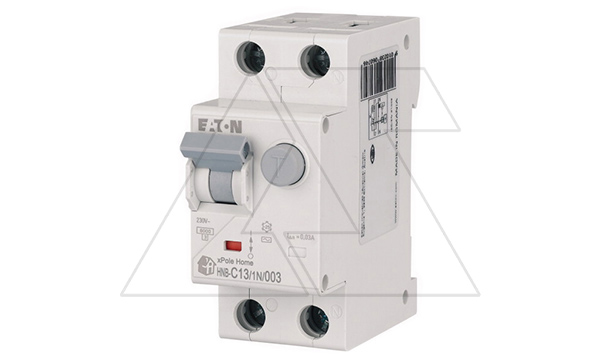 Дифф. авт. выключатель HNB-C13/1N/003, 1P+N, 13A, хар-ка C, 6kA, 30mA, тип АC, 2M