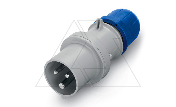 Разъем пром. силовой CEE кабельный, штекер, 16A, 2P+E 6h, 200_250VAC 50/60Hz, IP44/IP54, серия OPTIMA (стикерованный