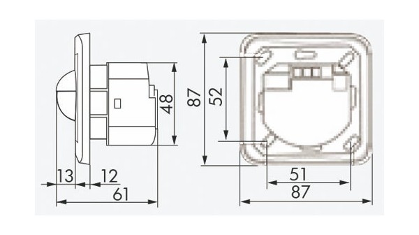 Датчик движения B.E.G. Indoor 180-S с рамкой