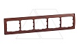Galea Life - Рамка на 5 постов горизонтальная, Cherry Wood от интернет-магазина amperkin.by