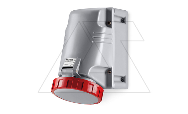 Разъем пром. силовой CEE настенный угловой, гнездо, 63A, 3P+N+E 6h, 346_415VAC 50/60Hz, IP66/67/69, серия OPTIMA-TOP