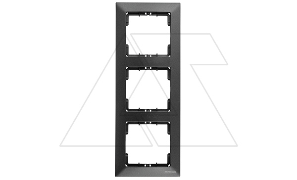 Candela - Рамка 3 поста, к механизмам серии 21, вертикальный монтаж, дымчатый