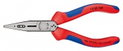 Плоскогубцы электрика, L-160 мм, чёрные, 2-комп. рукоятки (KNIPEX)