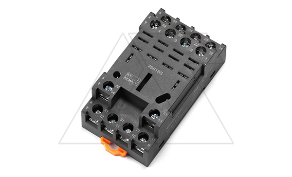 Цоколь STB14-E, 4CO, 16A(300V), винтовой зажим, черный, на рейку DIN35, для RKL4CO, 56.34, RPM4, LY4