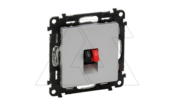 Valena Life - Розетка одиночная для акустических систем с пружинными зажимами, алюминий (инд.упак)