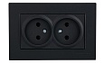 Rita - Розетка двойная 2x2P, (в комплекте с рамкой), черный мат от интернет-магазина amperkin.by