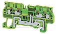 Клемма защитного проводника CPG1.5/4 /3,5x66,9mm, push-in, 4 присоед., 1,5(max 2,5)mm2, желто-зеленая от интернет-магазина amperkin.by