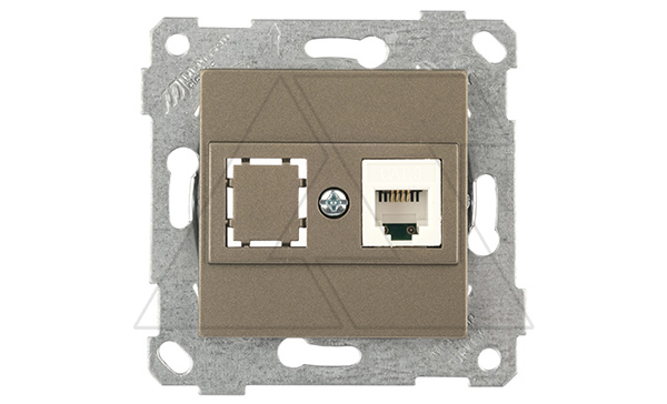 Rita - Розетка 1хRJ-45 кат. 6 UTP, антрацит