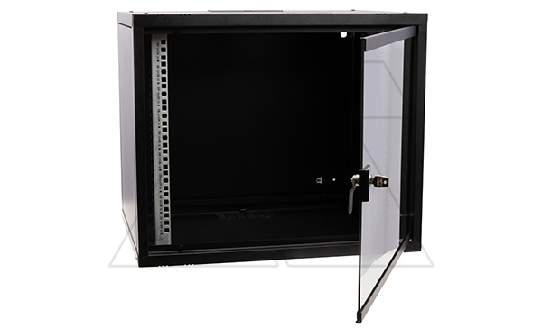 Щит телекоммуникационный 19", 5U (3U по вертикали+2U по горизонтали),  ВxШxГ 457x540x170 мм SlimSSL, навесной, дверь стекло, серый