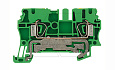 Клемма пружинная ZPE 2,5 на 2 присоед., зеленая, с реечным заземлителем от интернет-магазина amperkin.by