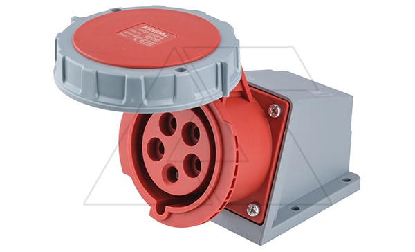 Разъем пром. силовой CEE настенный угловой, гнездо, 32A, 3P+N+E 6h, 346_415VAC 50/60Hz, IP67, серия Hexie