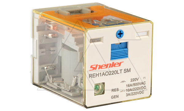 Реле REH1AO220LTSM, 1NO, 16A(400VAC)/ 10A(220VDC), 220VDC(0,65Un) RZA, мех. инд., тест-кнопка, LED, магнит