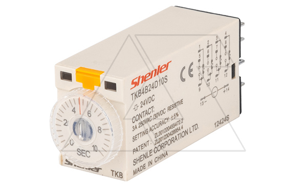 Реле времени TKB4B24D10S 4CO, 5A, 24VDC, задержка включения, LED, 0.5s-10s±5%, монтаж в цоколь SKF14