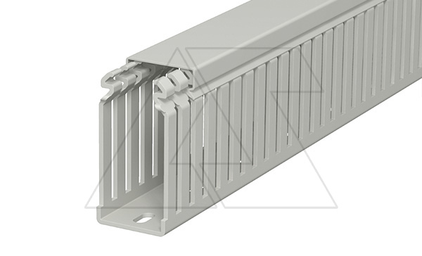 Перфокороб LKV 75037, органайзер для шкафов, 75 x 37 мм (глубина х ширина крышки), L=2000мм, RAL 7030 серый