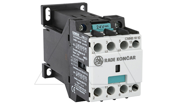 Контактор CNNB 18 10, 24VDC, 3P, 18A/(30A по AC-1), 7.5kW(400VAC), 1NO, Uk=24VDC
