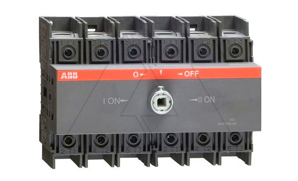 Выкл. нагрузки реверсивный OT100F3C, 100A 3P 8M схема I-0-II без рукоятки