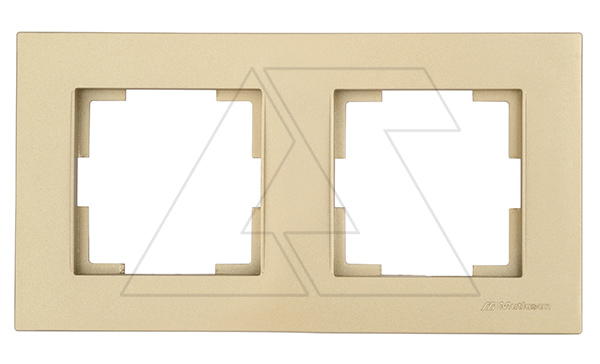 Rita - Рамка 2 поста, горизонтальный монтаж, золото доре