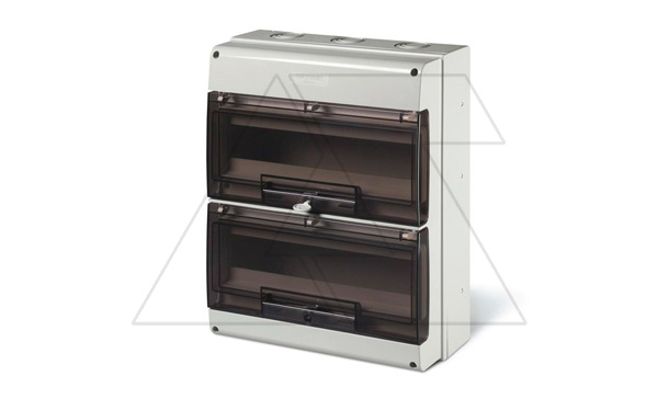 Щит модульный навесной M400, 32M (2x16), дымчатая дверь, 328x400x140mm, IK07, IP66, серия DOMINO