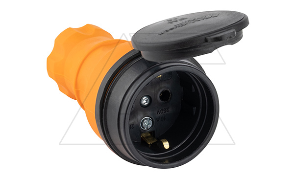 Tena - Розетка 2P+E с крышкой IP44, переносная, оранжевый