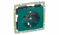 Valena - Розетка 2P+E нем. стд., зеленая