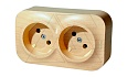 Quteo - Розетка 2х2P моноблок (дерево) от интернет-магазина amperkin.by