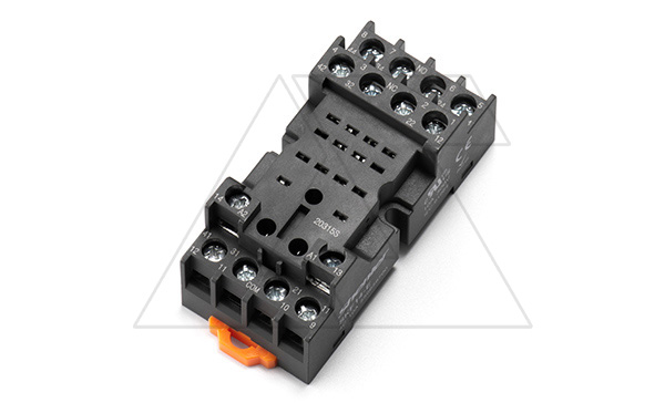 Цоколь SKF14-E, 10A(300V), винтовой зажим, черный, на рейку DIN35/панель, для RKE, RKF, R4N, MY4, 55.34, KMY4, PT4, RCM5