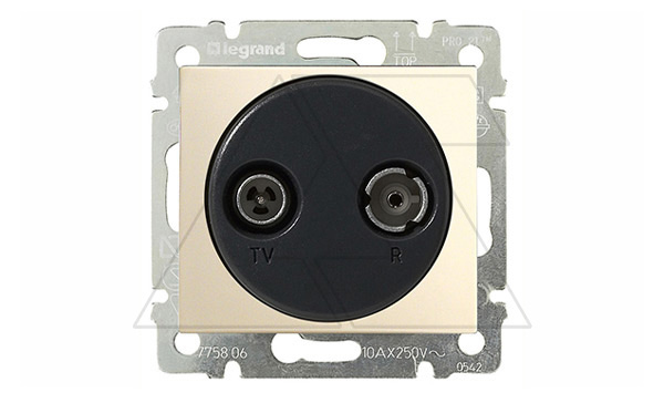 Valena - Розетка TV-RD для каб. сети 862MHz, сл.кость