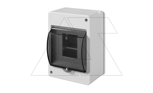 Коробка электротехническая для пломбировки MINI S-4, 4M, без клемм,  дымчатая дверца, 140x95x66mm, IP30