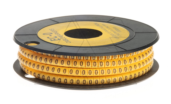 Маркер для проводов 1.5-3.0мм2 - "0", 1000 шт.