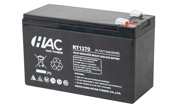 Батарея аккумуляторная HAC RT1270A, F2, 12V/7Ah, 151х65х94(100) ДхШхВ, 1.9 кг, 6-8 лет