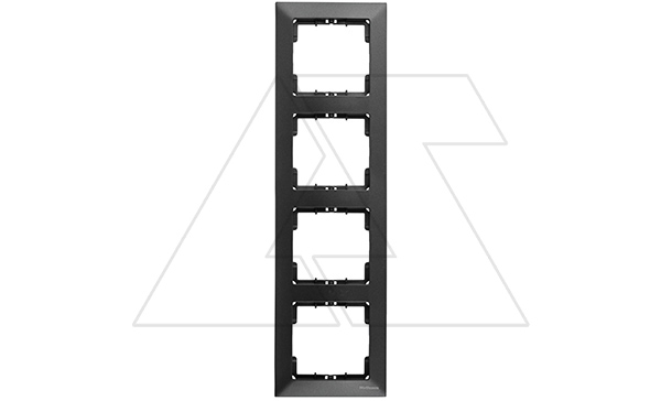Candela - Рамка 4 поста, к механизмам серии 21, вертикальный монтаж, дымчатый