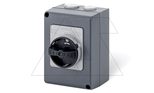 Выключатель нагрузки, 3P, 32A (25A AC3), 690VAC, габ. Y1, черная блок. рукоятка, в алюминиевом корпусе IP66, ISOLATORS