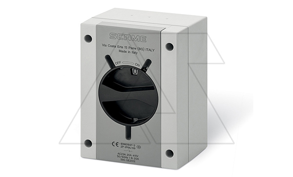 Выключатель нагрузки, 4P, 32A (25A AC3), 690VAC, габ. Y1, черная блок. рукоятка, в пластм. корпусе IP66/IP69, ISOLATORS