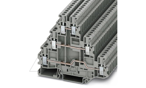 Клемма многоярусная UT 2,5-3L /5,2mm, винтовая, 6 присоед., 2,5(max 4)mm2, 19A, 500V, серая