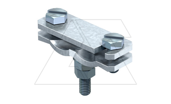 Клемма 250 A-BO универсальная для крестового соединения проводников Ø6-22мм и полосы max FL50, с болтом М10х40мм, гор. оцинк.