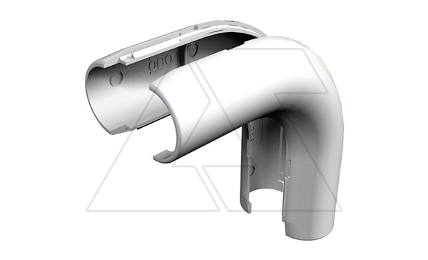 Угол 3953 B M16 LGR трубы Quick-Pipe 90° разъемный, IP44, наружн. Ø20,4мм, серый, ПВХ