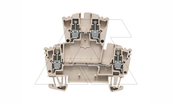 Клемма WDK 2.5/D стандартный, на 2 пары клемм в 2 этажа, бежевая