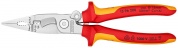 Клещи электромонтажные VDE 1000V, 6-в-1, защёлка-"собачка", L-200 мм, хром., 2-комп. рукоятки (KNIPEX)