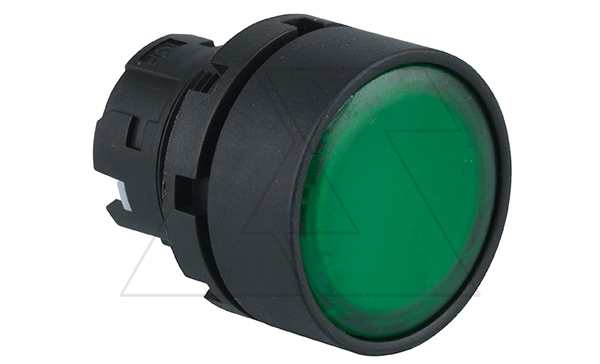Головка кнопки PB3E, плоская, зеленая, без фиксации, с подсветкой, 22mm, IP65