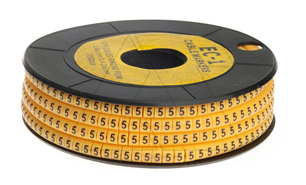 Маркер для проводов 2.5-4.0мм2 - "5", 1000 шт.