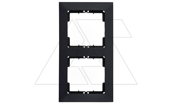 Candela - Рамка 2 поста, к механизмам серии 21, вертикальный монтаж, черный мат