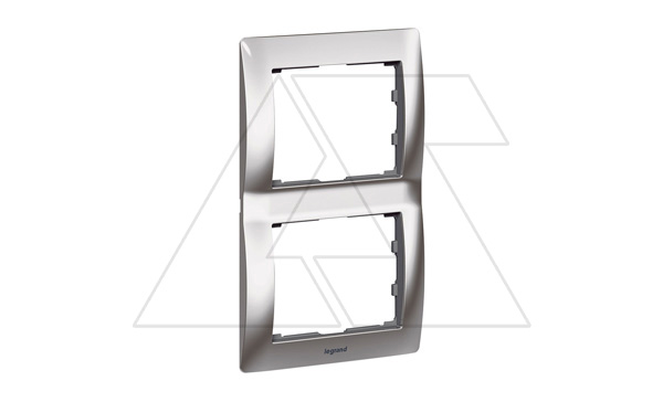 Galea Life - Рамка Metallic на 2 поста вертикальная, Chrome