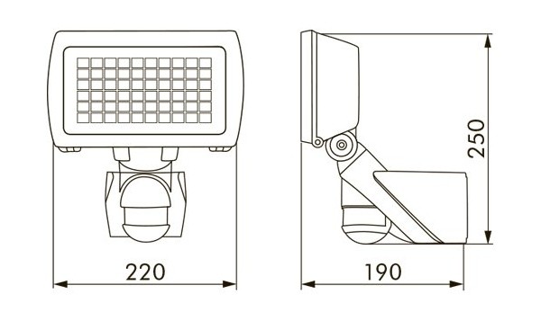 Прожектор с датчиком движения B.E.G. FL2N-LED-230 чёрный от интернет-магазина amperkin.by